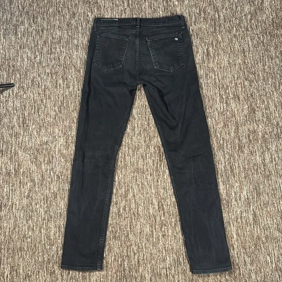 rag & bone slim 2 fit straight leg jeans black size 32 - Picture 6 of 7